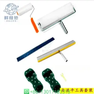 Heavy Duty Concrete Self Leveling Compound Tools Spiked Bubble Roller and Gauge Rake for Garage Floor Coating and Road