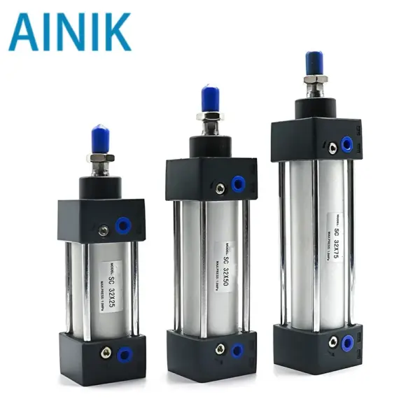 Standard Air Pneumatic Cylinders SC 32/40/50/63mm Bore Double Acting 50/75/100/125/150/175/200/250/300/350/400/500/1000mm Stroke