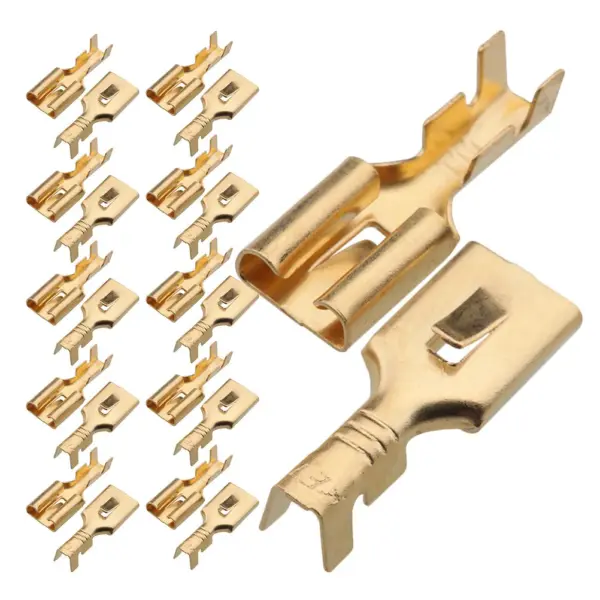 100Pcs Audio Connector Female Spade Terminals Quick Disconnect for Car Audio Speaker Wiring Crimp Terminals Automotive Wire