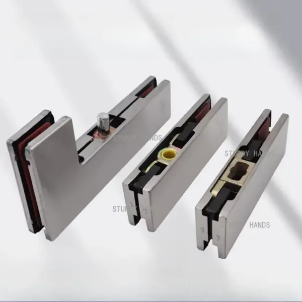 Stainless steel glass door clamp with frameless upper and lower spring doors straight clip glass door hardware accessories
