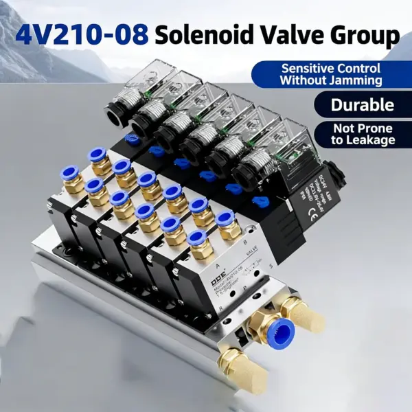 Pneumatic Solenoid Control Valve Group 24v Three-position Valve Group 4v210-08 Electronic Air Valve 220V Combination 4V110-06