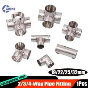 Tee Straight Elbow Joint Stainless Steel 2/3/4 Way Tube Pipe Connector Boat Handrail Rail Fittings Ocean Dock Awning Tube Acce