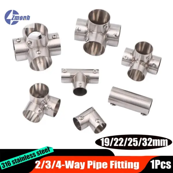 Tee Straight Elbow Joint Stainless Steel 2/3/4 Way Tube Pipe Connector Boat Handrail Rail Fittings Ocean Dock Awning Tube Acce