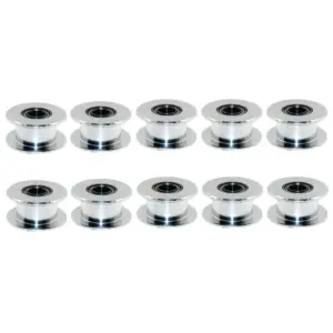 GT2 20 Toothless Bore 5Mm Aluminum Timing Belt Idler Pulley For 3D Printer 6Mm Width Timing Belt (Pack Of 10Pcs)