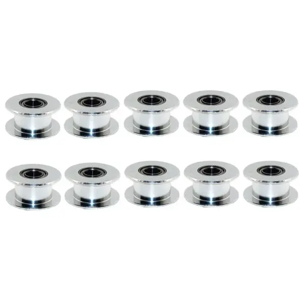 GT2 20 Toothless Bore 5Mm Aluminum Timing Belt Idler Pulley For 3D Printer 6Mm Width Timing Belt (Pack Of 10Pcs)