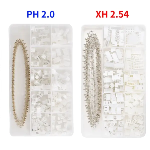 460PCS/Box JST PH2.0mm XH2.54mm 2P/3P/4P/5P/6P Connector kit white color male Female straight pin socket Supplies connector