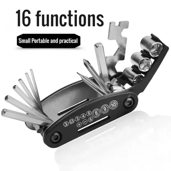 16 in 1 Bike Multi Tool Kit Portable Bicycle Repair Tool Set Includes Allen Wrench Socket Screwdriver Tire Levers for Bikes