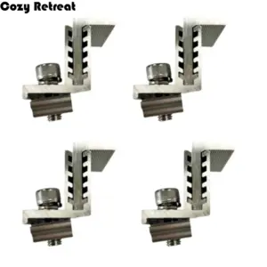 4Pcs Adjustable Solar Panel Clamps Medium Pressure Aluminum Solar End Mid Clamp Kit Durable Side Pressure Solar Rail End Clamps