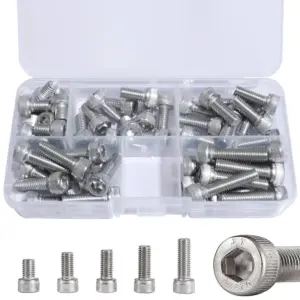 20/ 50pcs, M6 x 8/ 12/ 16/ 20/ 25mm Socket Head Cap Screws Bolts, Stainless Steel 304, Fully Threaded, Assortment Kit