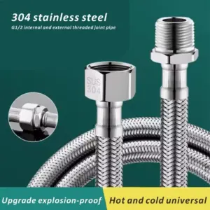 20-200CM Length Flexible Shower Hose Internal Threaded External Threaded Braided Hose Stainless Steel Adjustable Length
