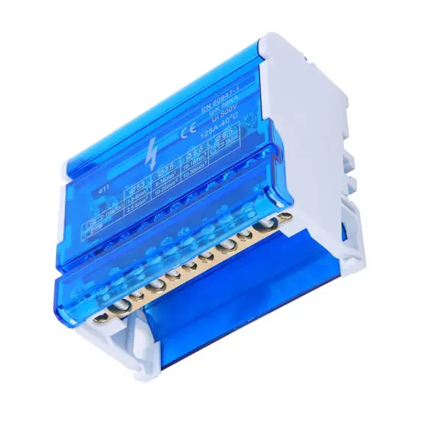 411 Terminal Distribution Box Din Rail Single Phase Din Rail Terminal Block Distribution Box 125A 500V 4-Level Electrical Box