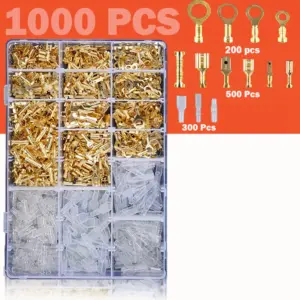 1000pcs Male Female Cable Connector Kit 2.8/4.8/6.3mm Electrical  Crimp Terminals Termin Spade Connectors Assorted Set