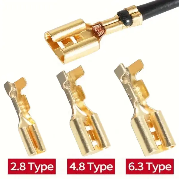 200PCS 2.8/4.8/6.3mm Female Crimp Spade Connector Car Speaker Electrical Wire Connectors