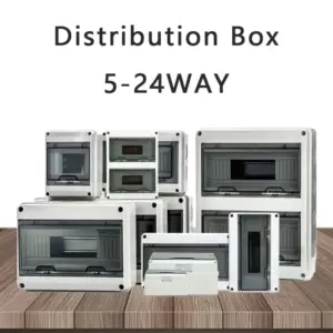 HT Series 5/8/12/15/18/24 Ways IP65 Waterproof Electrical Distribution Box Circuit Breaker PC ABS Plastic MCB Power Junction Box