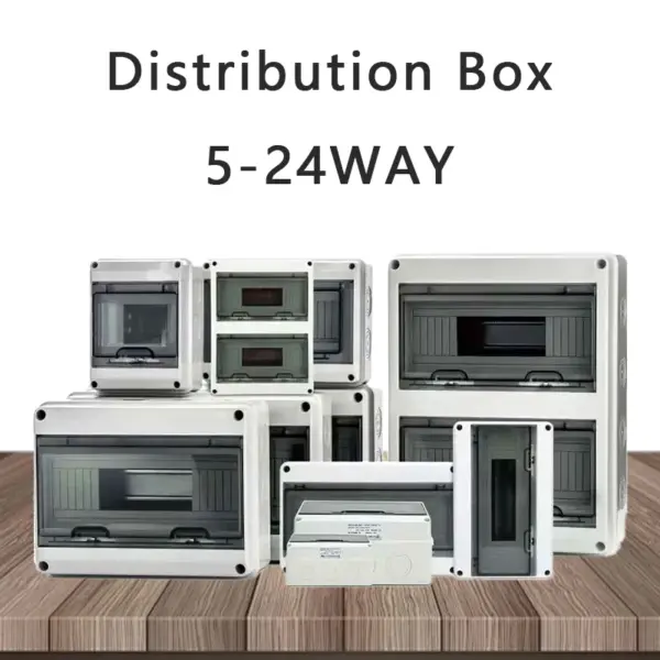 HT Series 5/8/12/15/18/24 Ways IP65 Waterproof Electrical Distribution Box Circuit Breaker PC ABS Plastic MCB Power Junction Box