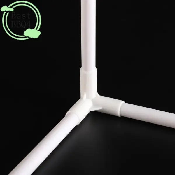 (BBQ4)10PCS 12mm Plastic White Pipe Connector DIY Shelf Tent Fixed Joint Fitting Tee Four Way Straight Elbow Wardrobe Hook Joint