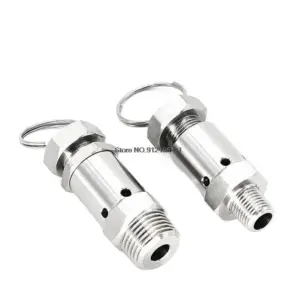1/4" 1/2" Male thread SUS304 Sanitary Adjustable Air Release Pressure Relief Safety Valve Exhaust Homebrew Air Compressor