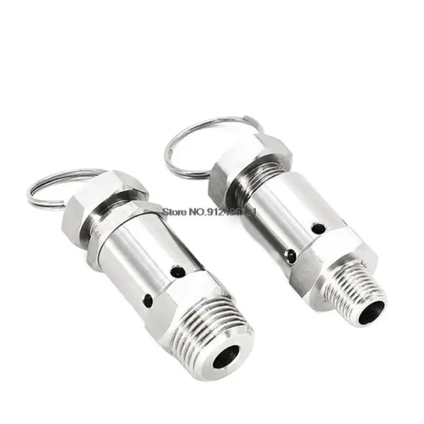1/4" 1/2" Male thread SUS304 Sanitary Adjustable Air Release Pressure Relief Safety Valve Exhaust Homebrew Air Compressor