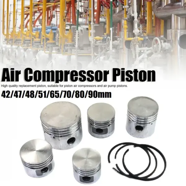 Complete Air Compressor Piston Replacement Kit Including Piston Rings Pin and Circlips Compatible with Various Air Pumps
