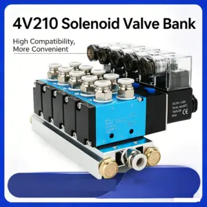 4V210-08 Solenoid Valve Group  Two-position Five-way Pneumatic Reversing Control Valve Island 24V Manifold Base 220V