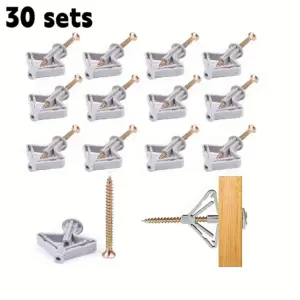 30Sets Plasterboard Expansion Screw Tube Drywall Anchor Bolt Hollow-Wall Plug Fixed Airplane Expansion Plug Gypsum Board Dowels