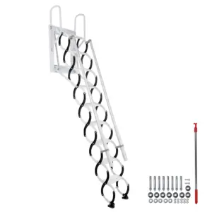 9/11Steps Invisible Pull Down Stairs Retractable Attic Telescopic Staircase with 2 Handrails for Home Indoor Outdoor
