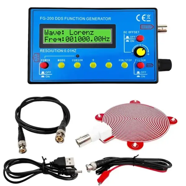 A93Z FG200 DDS Function Signal Generator Frequency Counter 0.01Hz - 500Khz Signal Source Module Sine+Square+Sawtooth Waveform