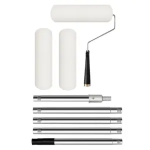 Stainless Steel Telescopic Paint Roller Extension Poles with 3 Brush Heads for Wall And Ceiling Painting Home Improvement Tools