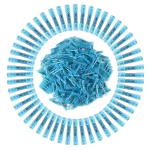 200pcs Heat Shrink Butt Connectors Blue 16-14 AWG Electrical Connectors Kit Wire Connectors Automotive Marine Crimp Connectors