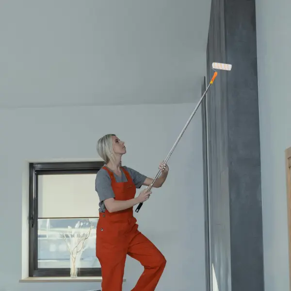 Telescoping Paint Roller Extension Pole Stainless Steel Adjustable 1.2m-2.4m for High Ceiling Walls Interior Exterior Painting
