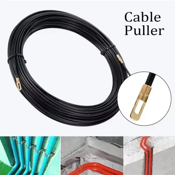 Guide Spring Cable Wire Puller Durable Anti-Corrosion Pull Wire Retracting Ergonomic Handle Data Cabling Fish Tape Reel