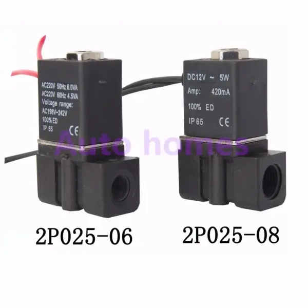 2P025-08 2P025-06 NBR 1/8" 1/4" NPT Electric Plastic Valve 2 Way Pneumatic Small Solenoid Valve Water Dispenser Solenoid Valve