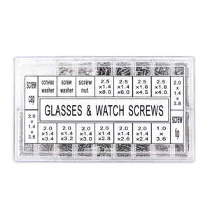 AB06 1000Pcs Stainless Steel Eyeglasses Watch Repair Screw Replacement Kit Set Tiny Screws Nut Assortment Repair Tool Kit Set