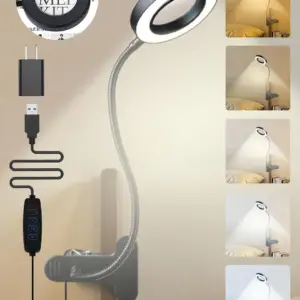 10X Magnifying Glass with Light, 58 LED, 5 Colors + 10 Brightness, 750 Lumen, Clip on Lamp for Reading, Desk, Bed, Work, Nail