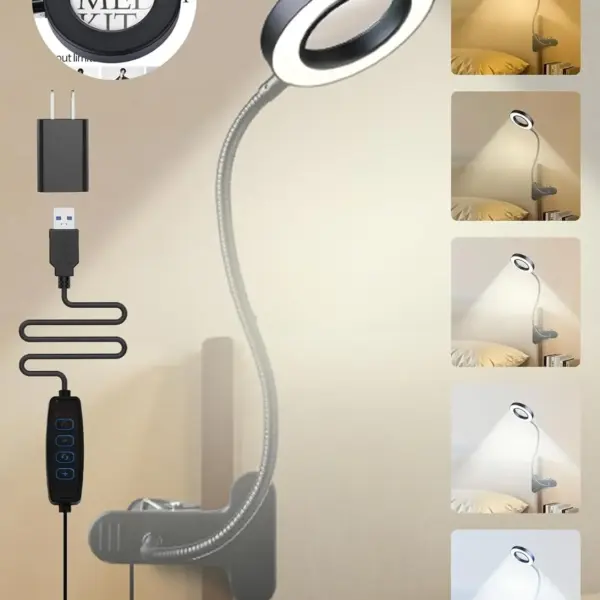10X Magnifying Glass with Light, 58 LED, 5 Colors + 10 Brightness, 750 Lumen, Clip on Lamp for Reading, Desk, Bed, Work, Nail