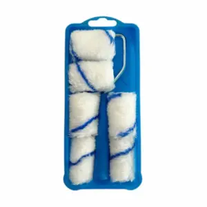 High-Density Fabric Paint Rollers Set 2Inch Lint-Free Paint Roller Tray Smooth Finish Mini Paint Roller Painting Walls