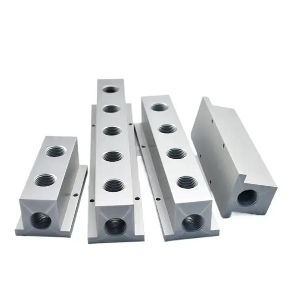1/2" BSP Female Thread Solid Aluminum T-Shape Pneumatic Manifold Air Distribution Block Splitter