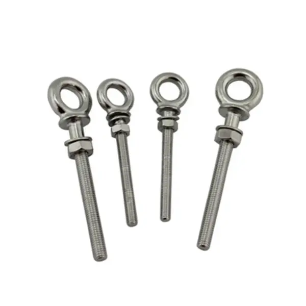 316 Stainless Steel Marine Grade Lifting Eye Bolts M6 M8 M10 Thread Casting Long Bolt With Washer and Nut