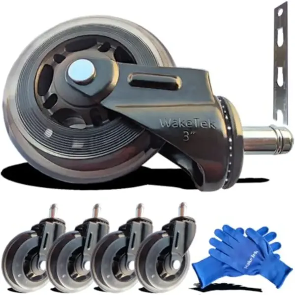 Premium Office Chair Wheels Replacement with Removal Tool These Flexible and Durable Desk Chair Casters're Helpful for Working