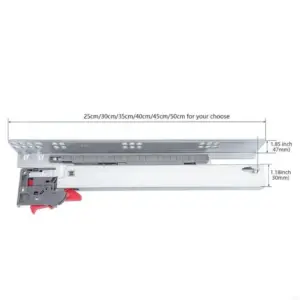 Pair Undermount Soft Close Drawer Slides Full Extension Cabinet Rails for Home 831F