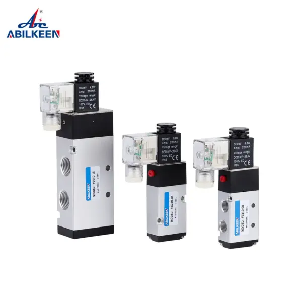ABILKEEN 4V Series Industrial Pneumatic Solenoid Valve 2/5 Way Single/Dual Electrical Control Pneumatic Directional Valve