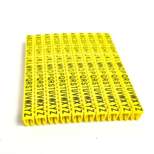 Plastic cable marking clip m-0 m-1 m-2 m-3 alphabit cable marking AZ cable size 1.5 SQMM yellow cable insulation cable marking