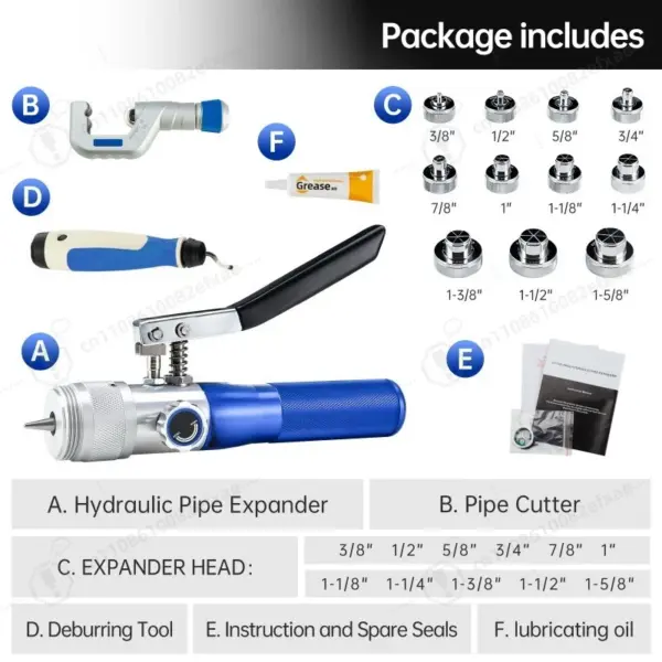 CT-300AL Portable Hydraulic Tube Expander One-hand Flaring Tool for Copper and Aluminum Pipe HVAC Refrigeration
