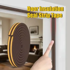 Door Insulation Seal Strip Tape Self-adhesive Acoustic Rubber Foam Weatherstrip Window Sound Draft Stopper Weather Strip