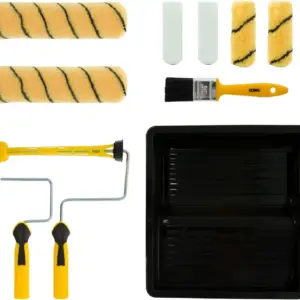10-Piece Paint Roller Tray & Frame Set with Brush for Smooth Finish on Walls