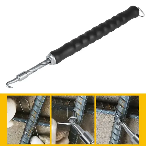 Durable Semi-automatic Steel Bar Hook High Hardness Straight Pull Wire Tying Hook Labor Saving Rebar Tying Tool Building Work