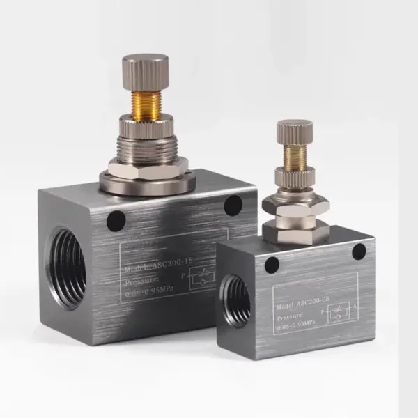 Pneumatic One-Way Throttle Valve Adjustable Flow adjustment Speed Control Valve ASC100-06/200-08/300-10/15