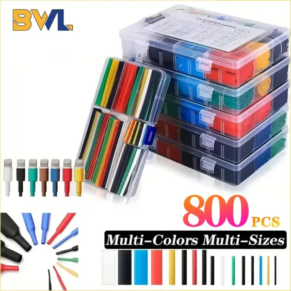800PCS Insulated Heat Shrink Tubing Colorful Heat Shrinkable Tubing Boxed DIY Kit Heat Shrinkable Waterproof Tubing