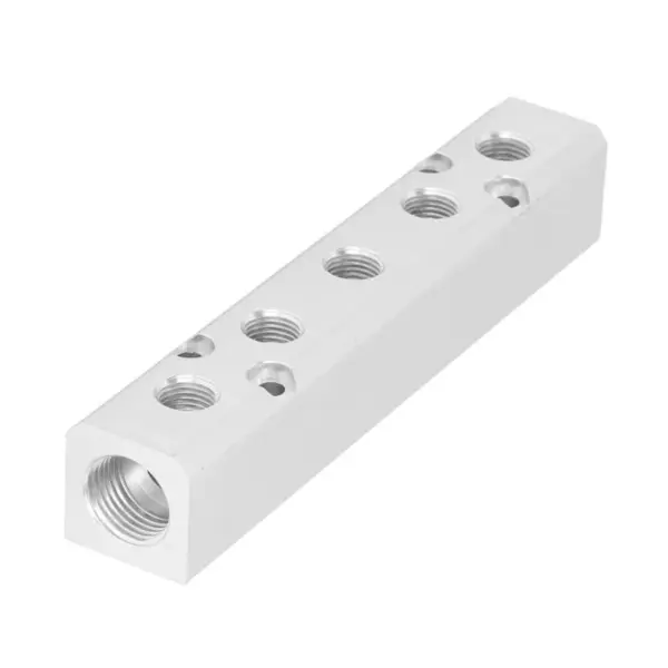 Pneumatic Manifold Air Distribution Block Connector Splitter G1/2 Input G1/4 Output 30x30mmSY30-02-5F