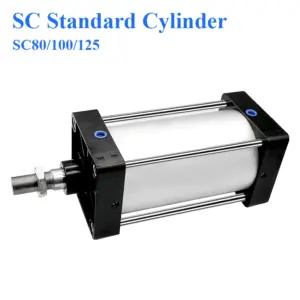SC Standard Air Cylinder Bore 80/100/125mm Double Acting Pneumatic Piston Cylinder Tools 25/50/75/100/200/500/800/1000mm Stroke